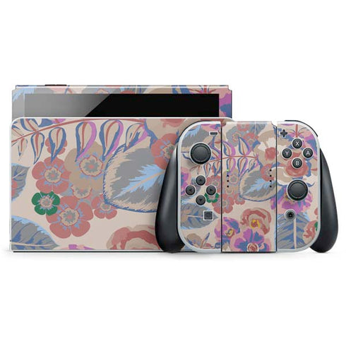Warm Taupe Floral Nintendo Switch OLED (2021) Skin